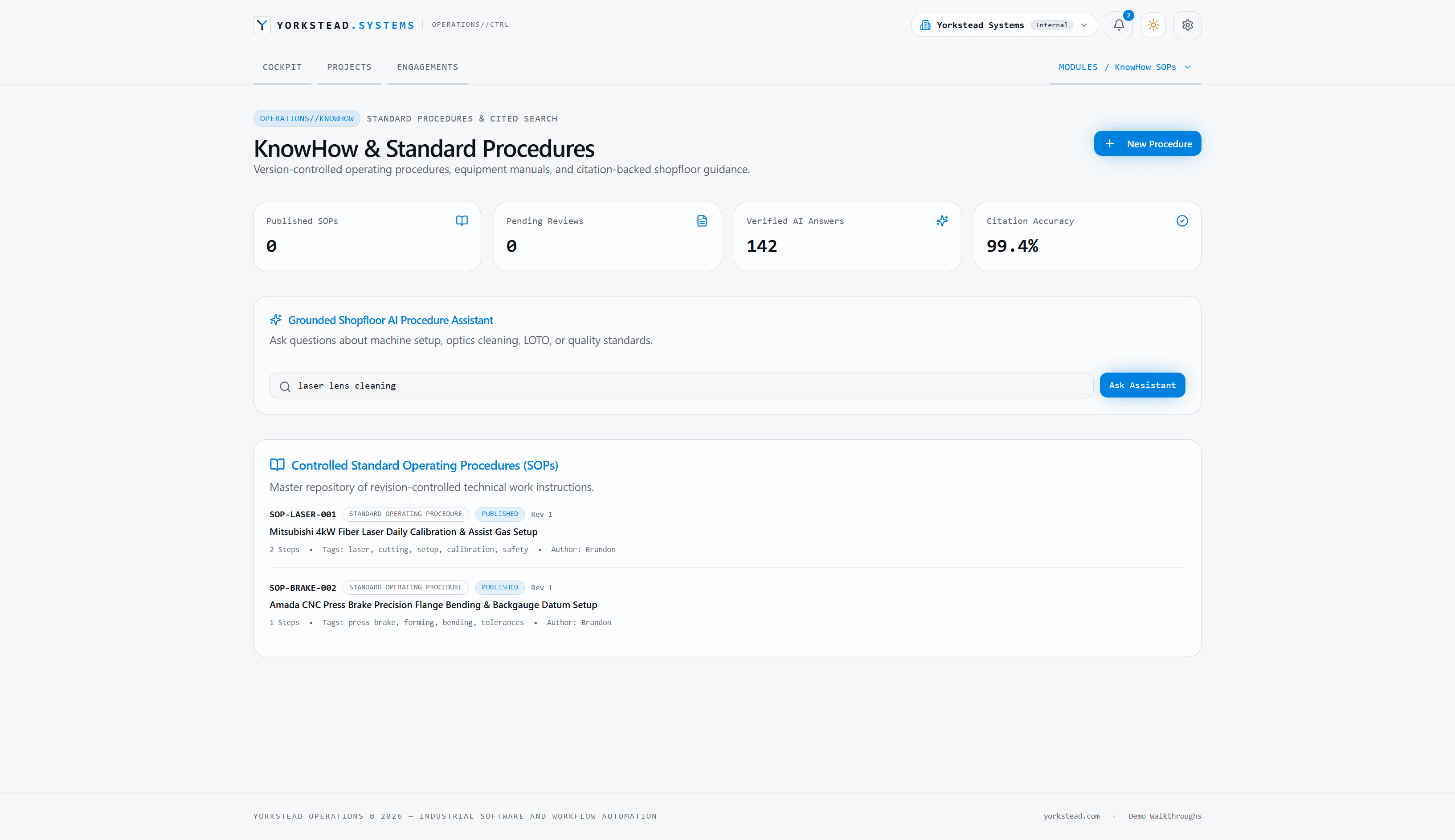 KnowHow standard procedures library